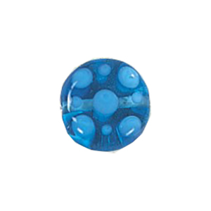 Stringer and Dotted Lampworked flat Round Glass Beads 13834