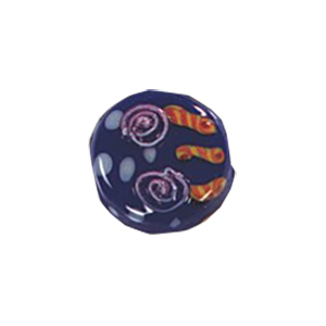 Stringer and Dotted Lampworked flat Round Glass Beads 13839