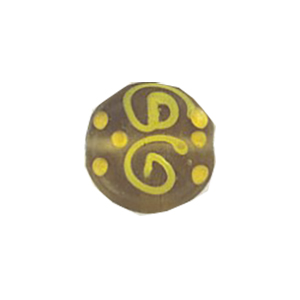 Stringer and Dotted Lampworked flat Round Glass Beads 13854