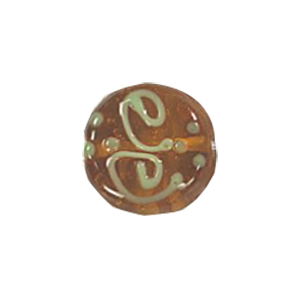 Stringer and Dotted Lampworked flat Round Glass Beads 13858