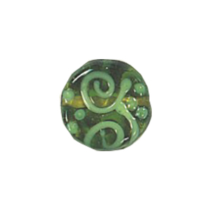 Stringer and Dotted Lampworked flat Round Glass Beads 13861