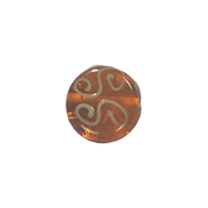 Stringer and Dotted Lampworked flat Round Glass Beads 13954