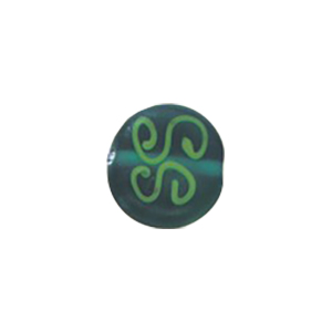 Stringer and Dotted Lampworked flat Round Glass Beads 13957