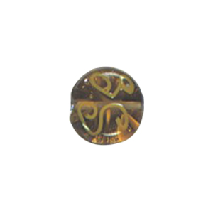 Stringer and Dotted Lampworked flat Round Glass Beads 13958