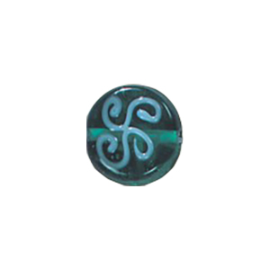 Stringer and Dotted Lampworked flat Round Glass Beads 13959