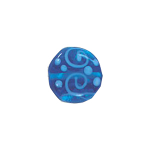 Stringer and Dotted Lampworked flat Round Glass Beads 13969