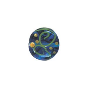 Stringer and Dotted Lampworked flat Round Glass Beads 13970