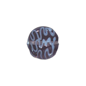 Stringer and Dotted Lampworked flat Round Glass Beads 13987