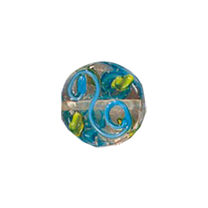 Stringer and Dotted Color lined fancy decorated flat Round Glass Beads 13997